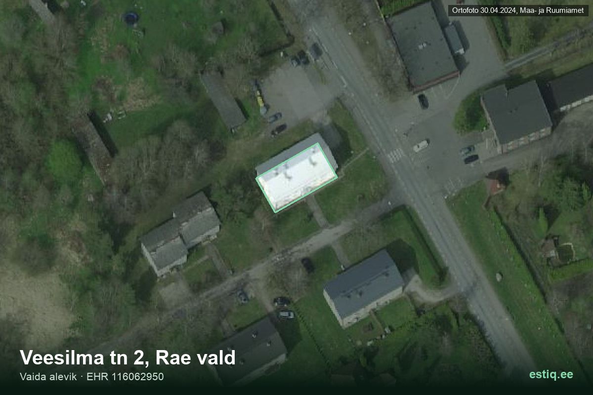 Veesilma tänav 2, Rae – aerial photo of the building, outline from the Building Register (EHR)