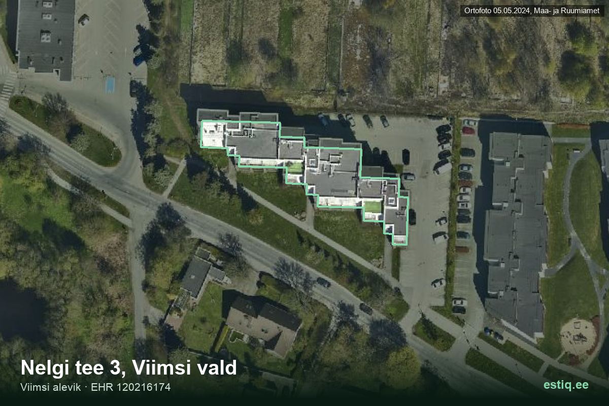 Nelgi tee 3, Viimsi – hoone aerofoto, kontuur ehitisregistri (EHR) andmetest