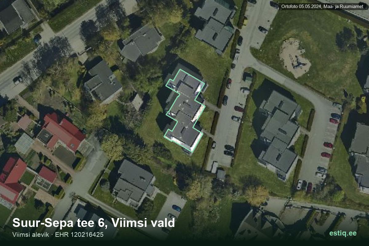 Suur-Sepa tee 6, Viimsi – ilmakuva rakennuksesta, ääriviiva rakennusrekisteristä (EHR)