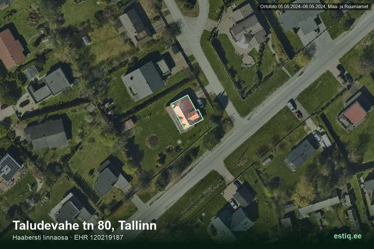 Taludevahe tänav 80, Tallinn – hoone aerofoto, kontuur ehitisregistri (EHR) andmetest