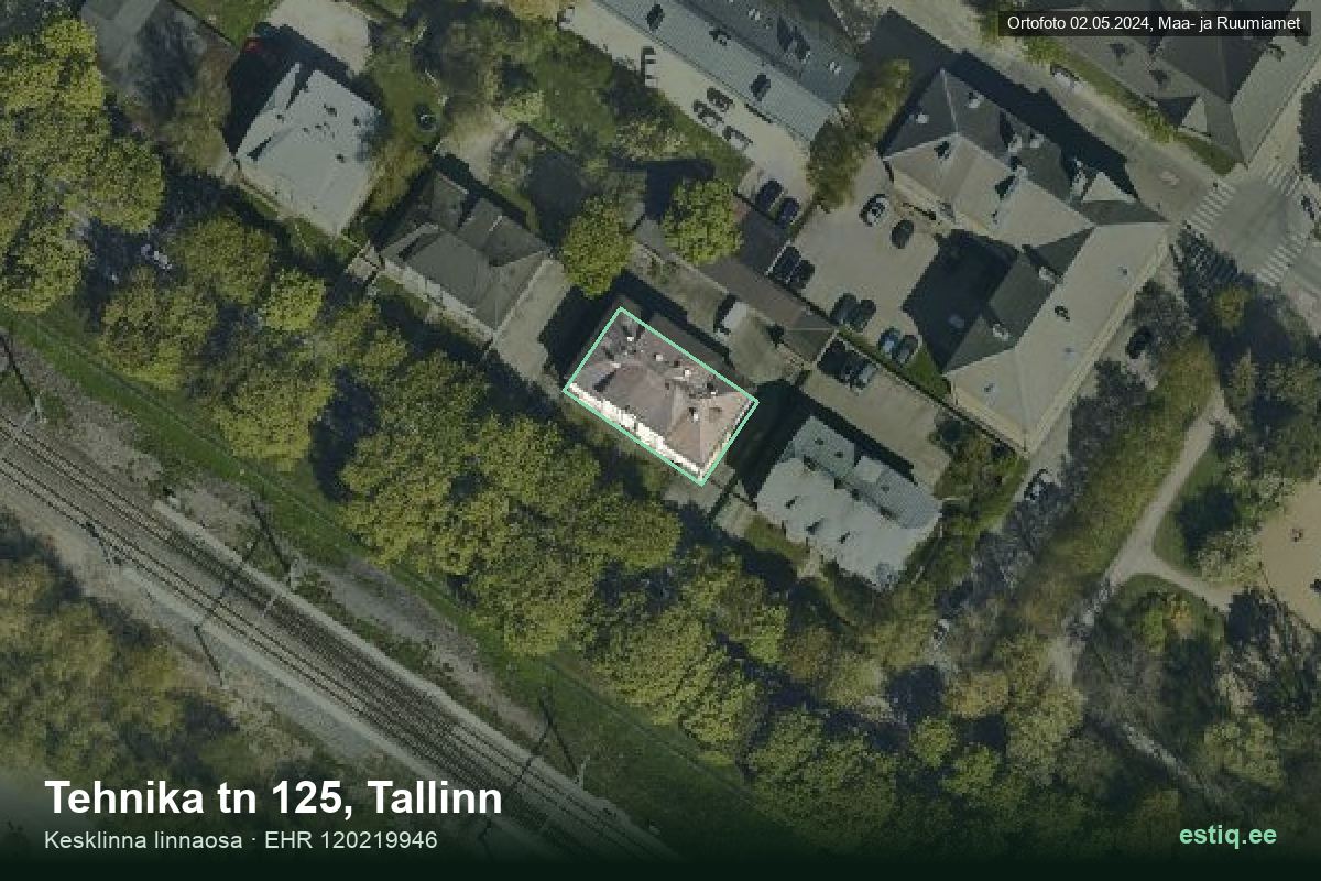 Tehnika tänav 125, Tallinn – ilmakuva rakennuksesta, ääriviiva rakennusrekisteristä (EHR)