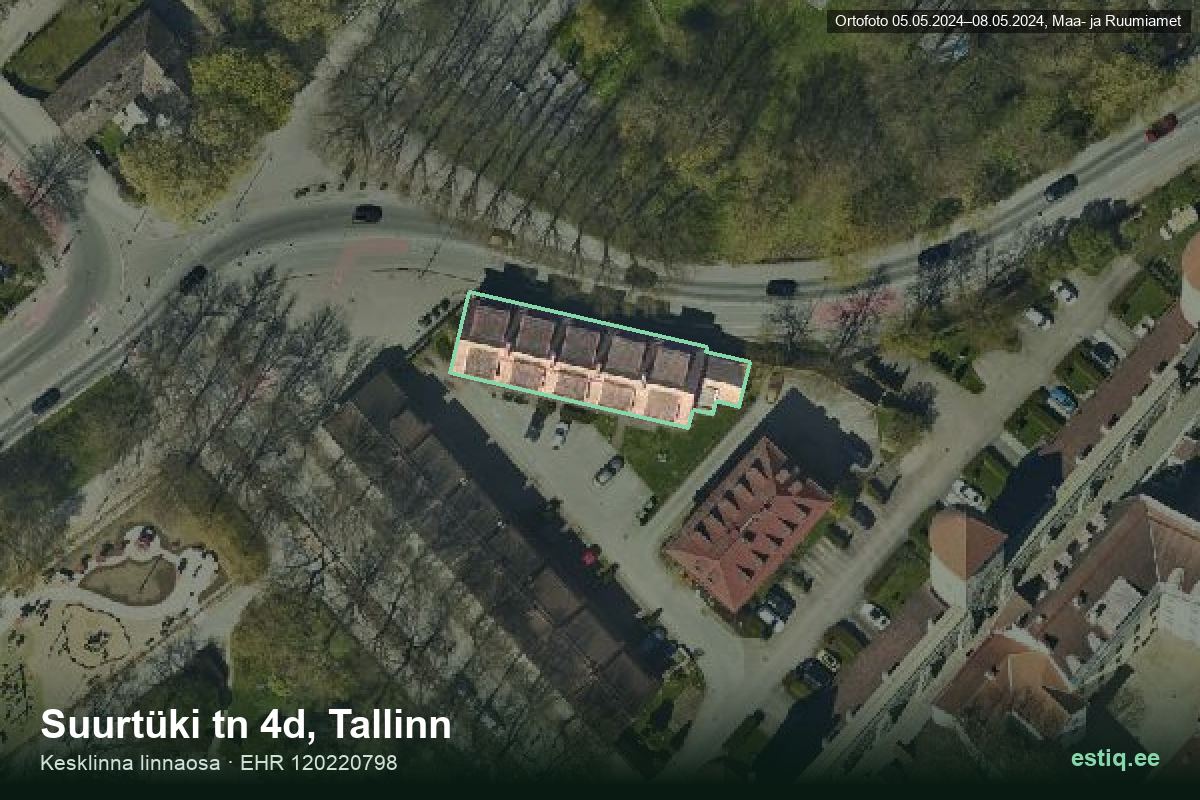 Suurtüki tänav 4d, Tallinn – ilmakuva rakennuksesta, ääriviiva rakennusrekisteristä (EHR)