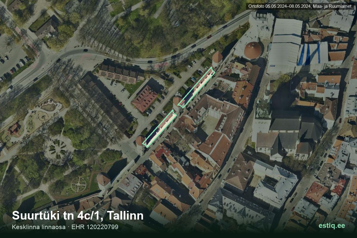 Suurtüki tänav 4c/1, Tallinn – ilmakuva rakennuksesta, ääriviiva rakennusrekisteristä (EHR)