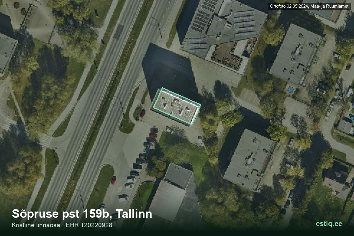 Sõpruse pst 159b, Tallinn – hoone aerofoto, kontuur ehitisregistri (EHR) andmetest