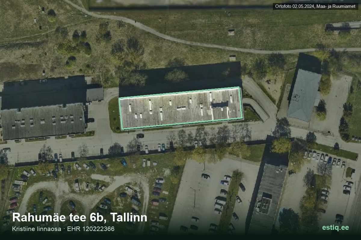 Rahumäe tee 6b, Tallinn – ilmakuva rakennuksesta, ääriviiva rakennusrekisteristä (EHR)