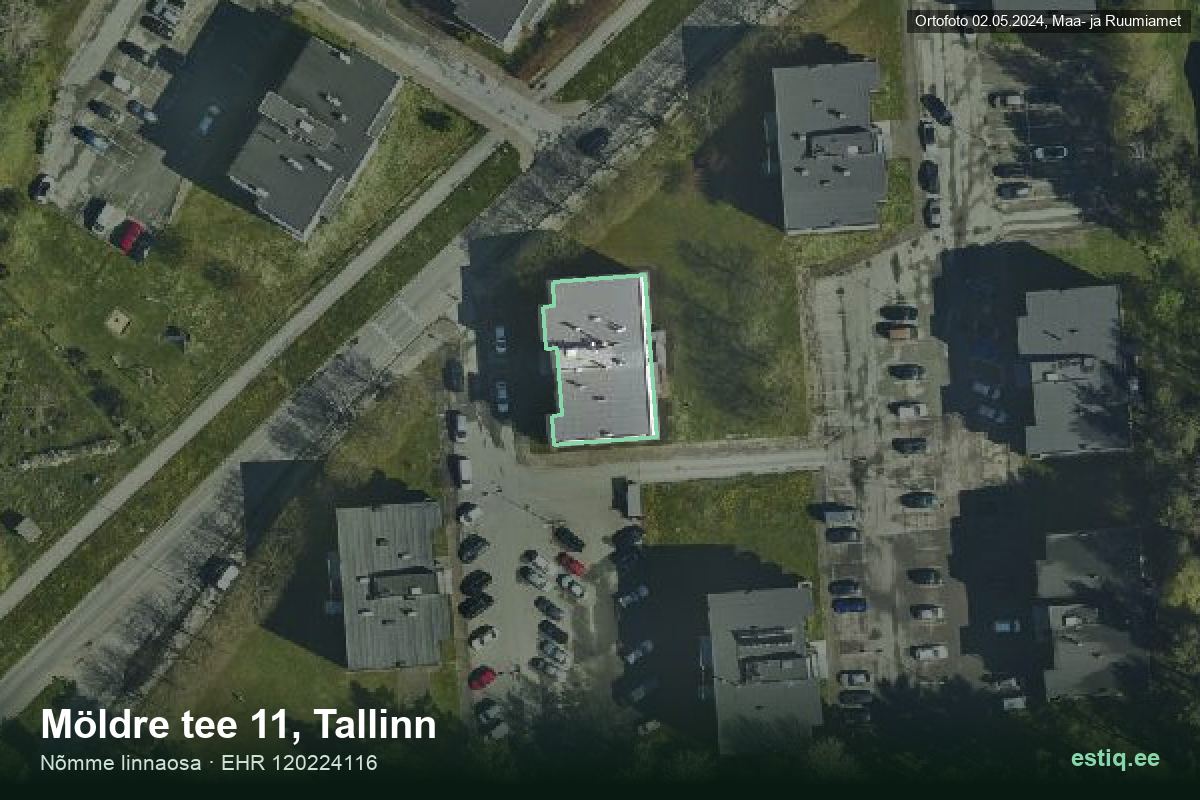 Möldre tee 11, Tallinn – aerial photo of the building, outline from the Building Register (EHR)