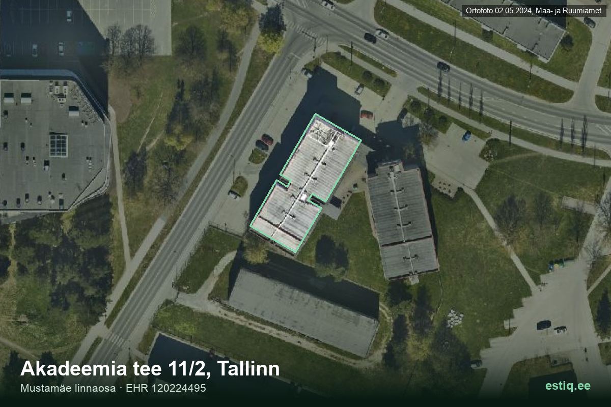 Akadeemia tee 11/2, Tallinn – hoone aerofoto, kontuur ehitisregistri (EHR) andmetest