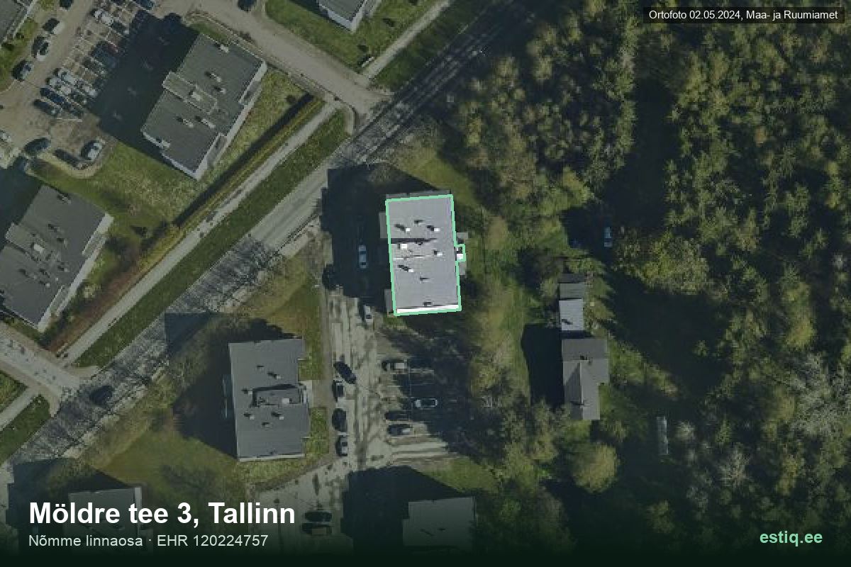 Möldre tee 3, Tallinn – hoone aerofoto, kontuur ehitisregistri (EHR) andmetest