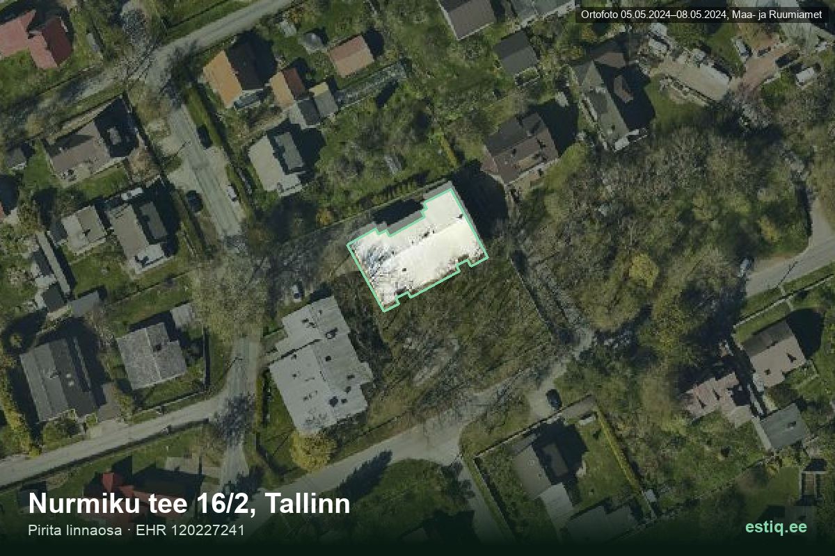 Nurmiku tee 16/2, Tallinn – ilmakuva rakennuksesta, ääriviiva rakennusrekisteristä (EHR)