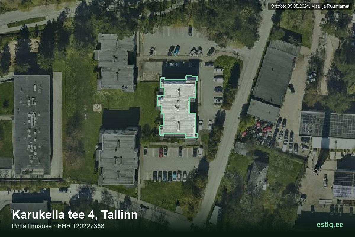 Karukella tee 4, Tallinn – ilmakuva rakennuksesta, ääriviiva rakennusrekisteristä (EHR)