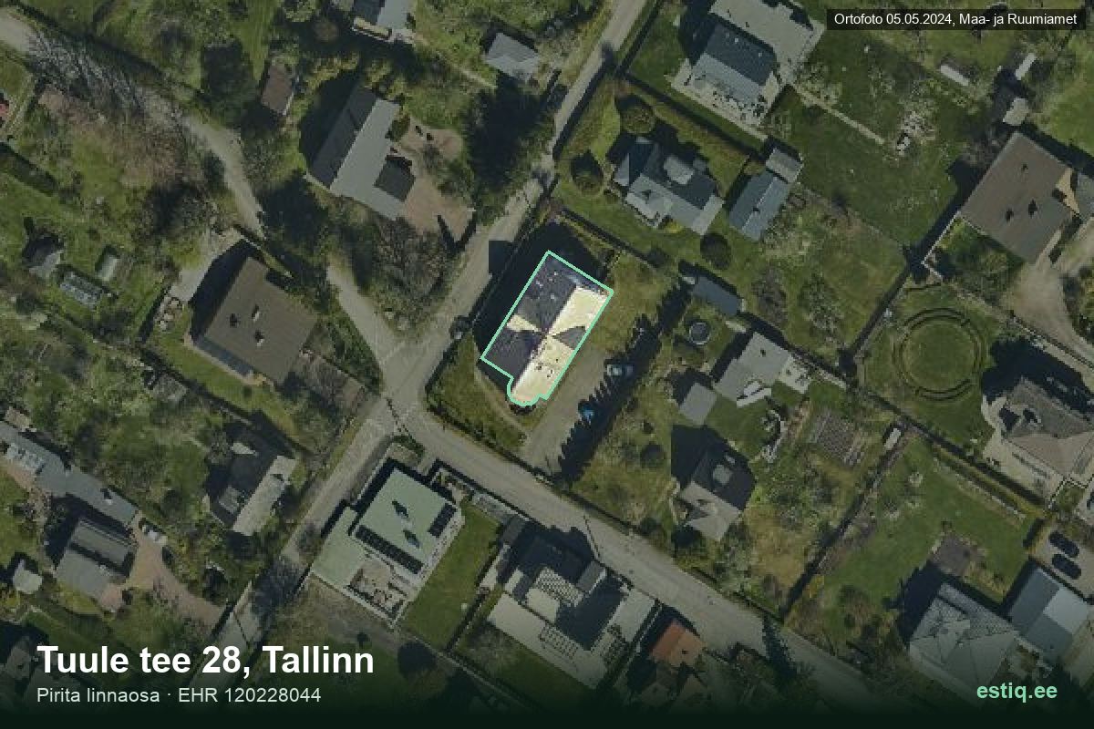 Tuule tee 28, Tallinn – hoone aerofoto, kontuur ehitisregistri (EHR) andmetest