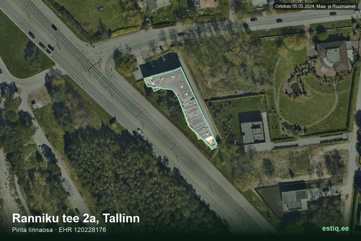 Ranniku tee 2a, Tallinn – ilmakuva rakennuksesta, ääriviiva rakennusrekisteristä (EHR)