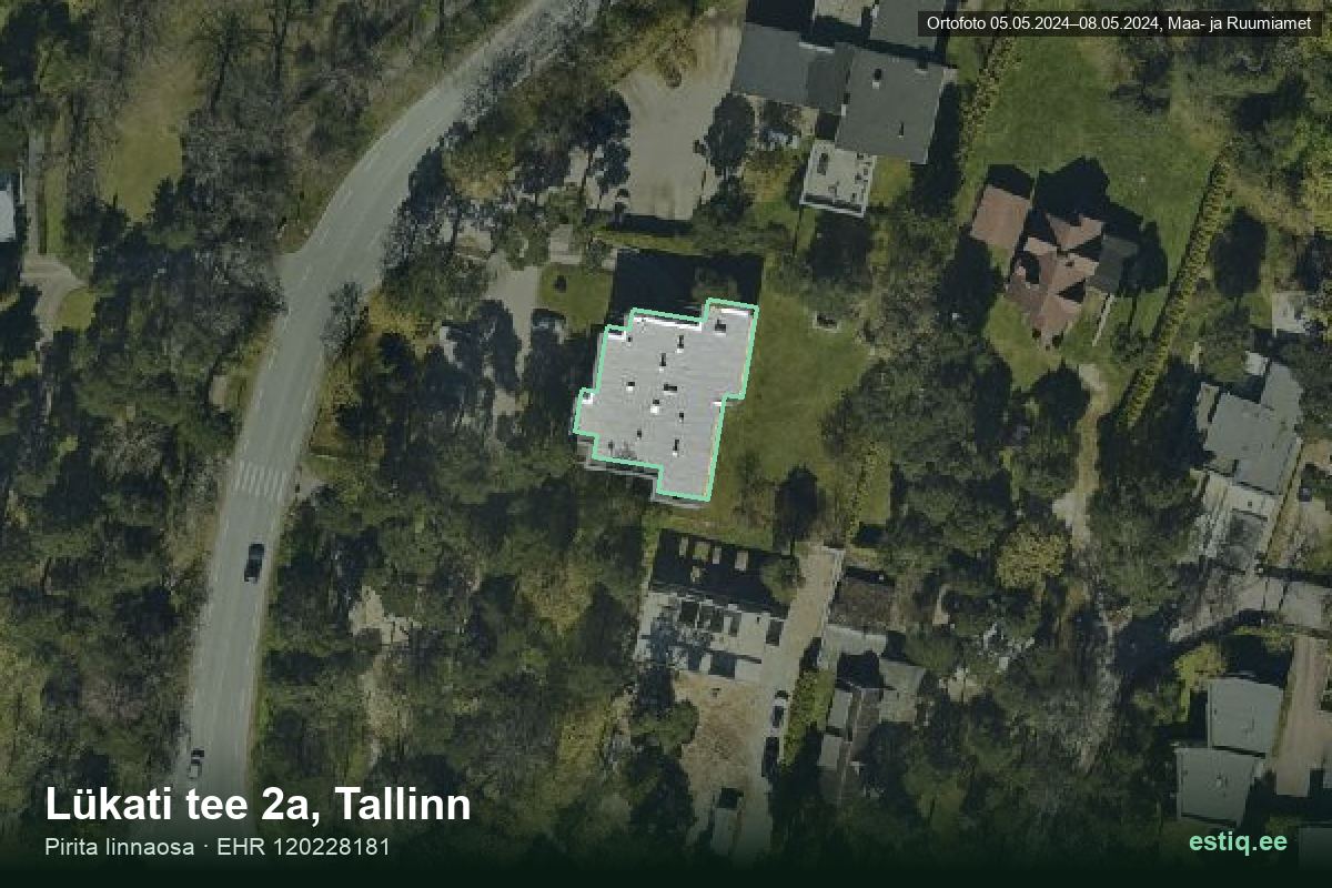 Lükati tee 2a, Tallinn – aerial photo of the building, outline from the Building Register (EHR)