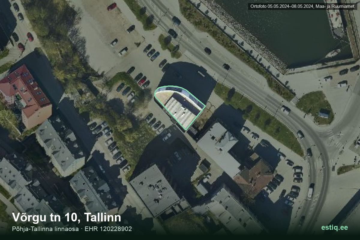 Võrgu tänav 10, Tallinn – аэрофото дома, контур по данным регистра строений (EHR)
