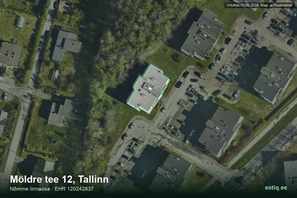 Möldre tee 12, Tallinn – aerial photo of the building, outline from the Building Register (EHR)