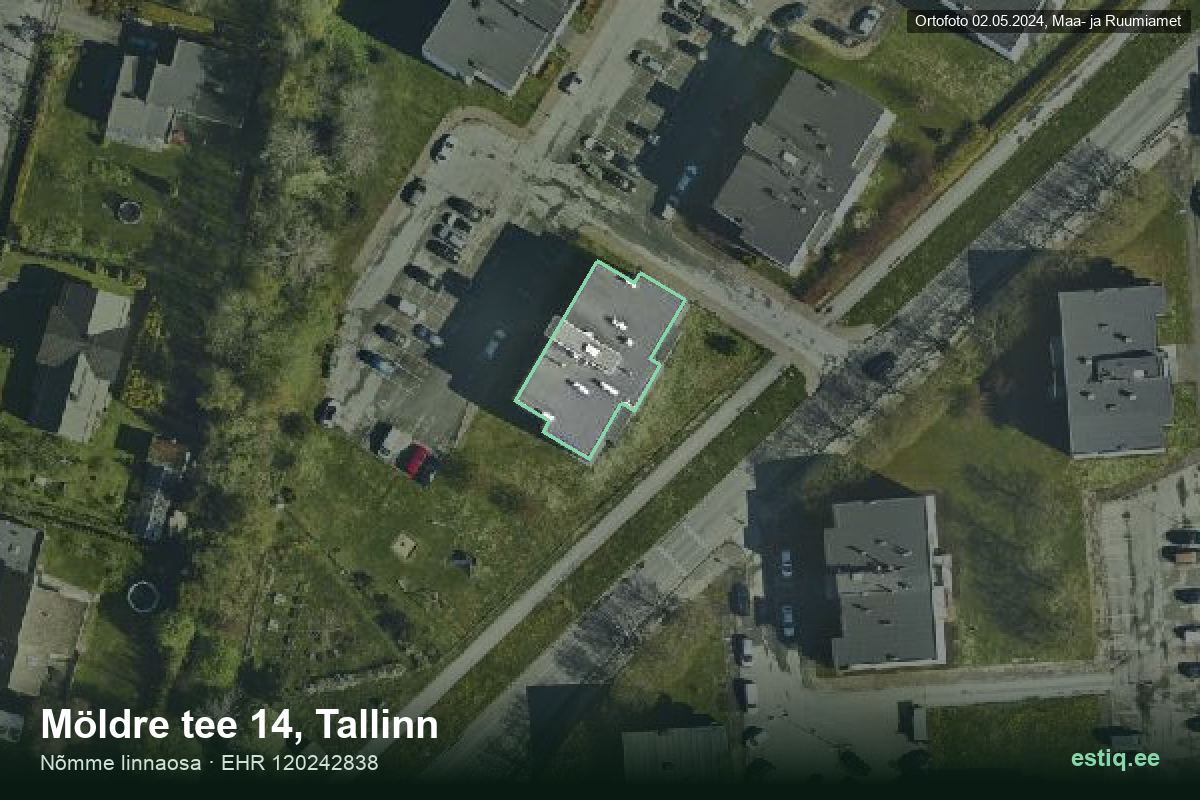 Möldre tee 14, Tallinn – aerial photo of the building, outline from the Building Register (EHR)