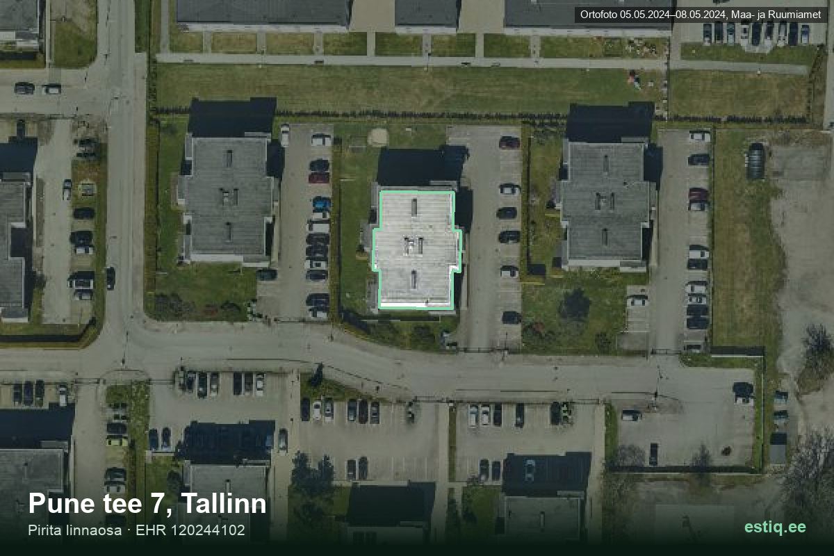 Pune tee 7, Tallinn – aerial photo of the building, outline from the Building Register (EHR)