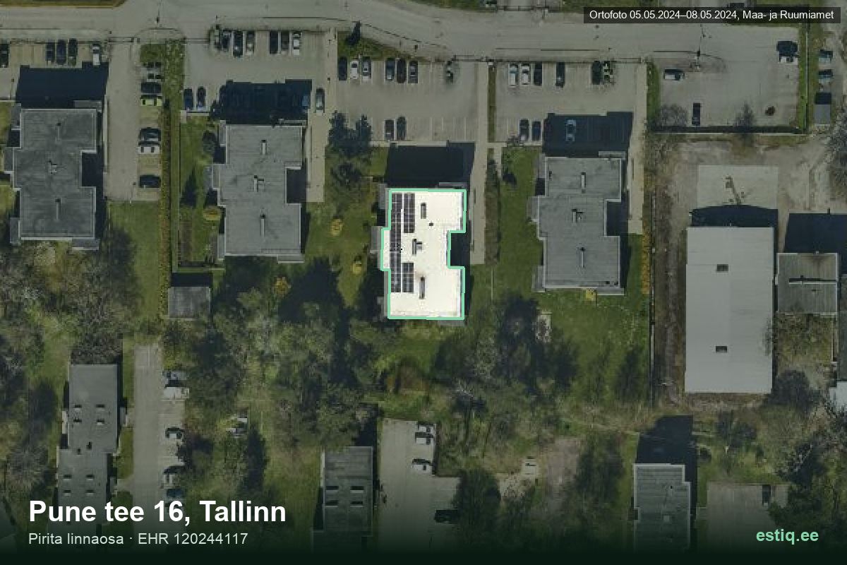 Pune tee 16, Tallinn – aerial photo of the building, outline from the Building Register (EHR)