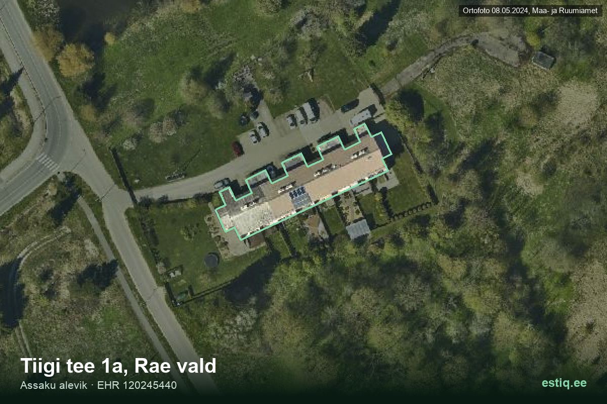 Tiigi tee 1a, Rae – aerial photo of the building, outline from the Building Register (EHR)
