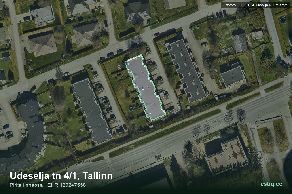 Udeselja tänav 4/1, Tallinn – hoone aerofoto, kontuur ehitisregistri (EHR) andmetest