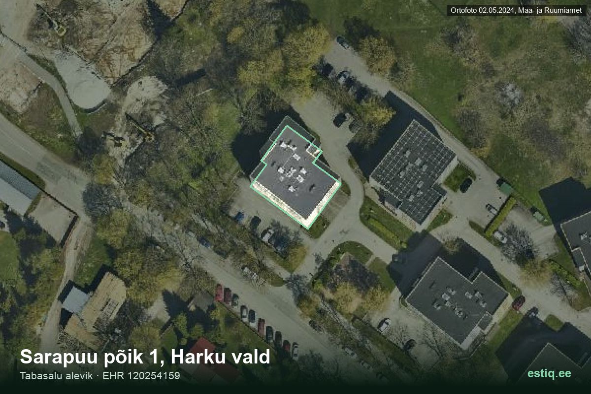 Sarapuu põik 1, Harku – aerial photo of the building, outline from the Building Register (EHR)