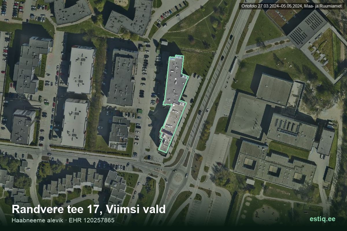 Randvere tee 17, Viimsi – hoone aerofoto, kontuur ehitisregistri (EHR) andmetest