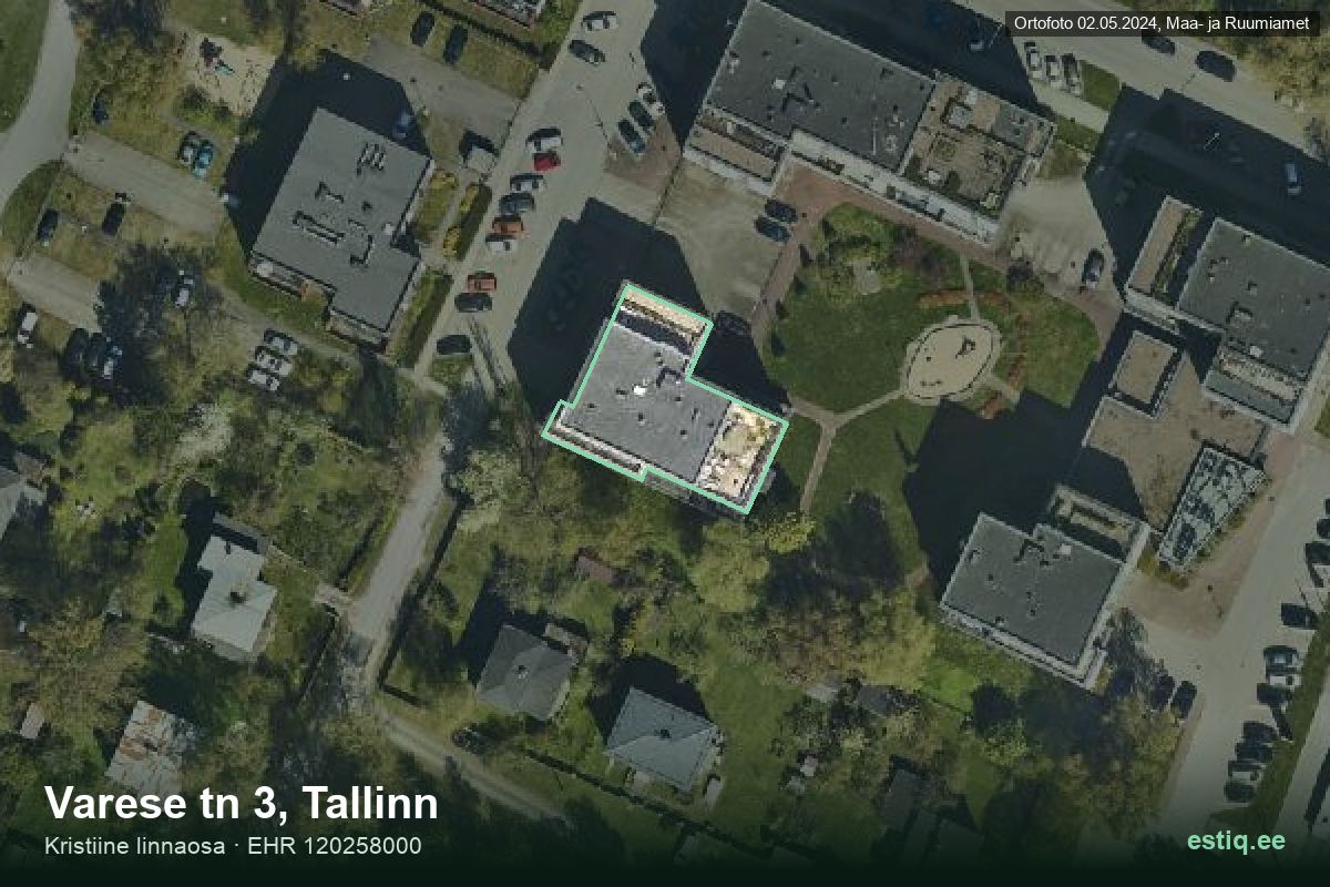 Varese tänav 3, Tallinn – aerial photo of the building, outline from the Building Register (EHR)