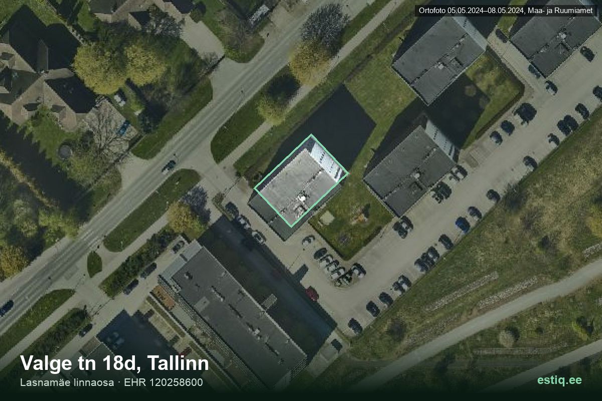Valge tänav 18d, Tallinn – aerial photo of the building, outline from the Building Register (EHR)