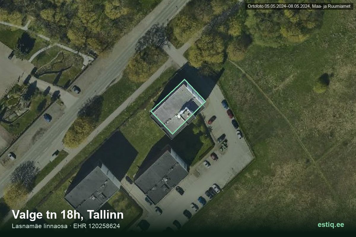 Valge tänav 18h, Tallinn – hoone aerofoto, kontuur ehitisregistri (EHR) andmetest