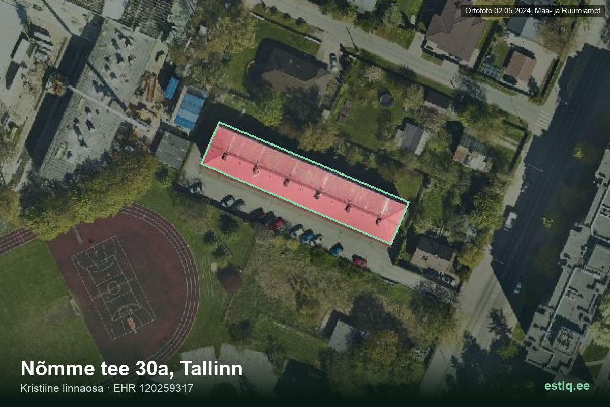 Nõmme tee 30a, Tallinn – hoone aerofoto, kontuur ehitisregistri (EHR) andmetest