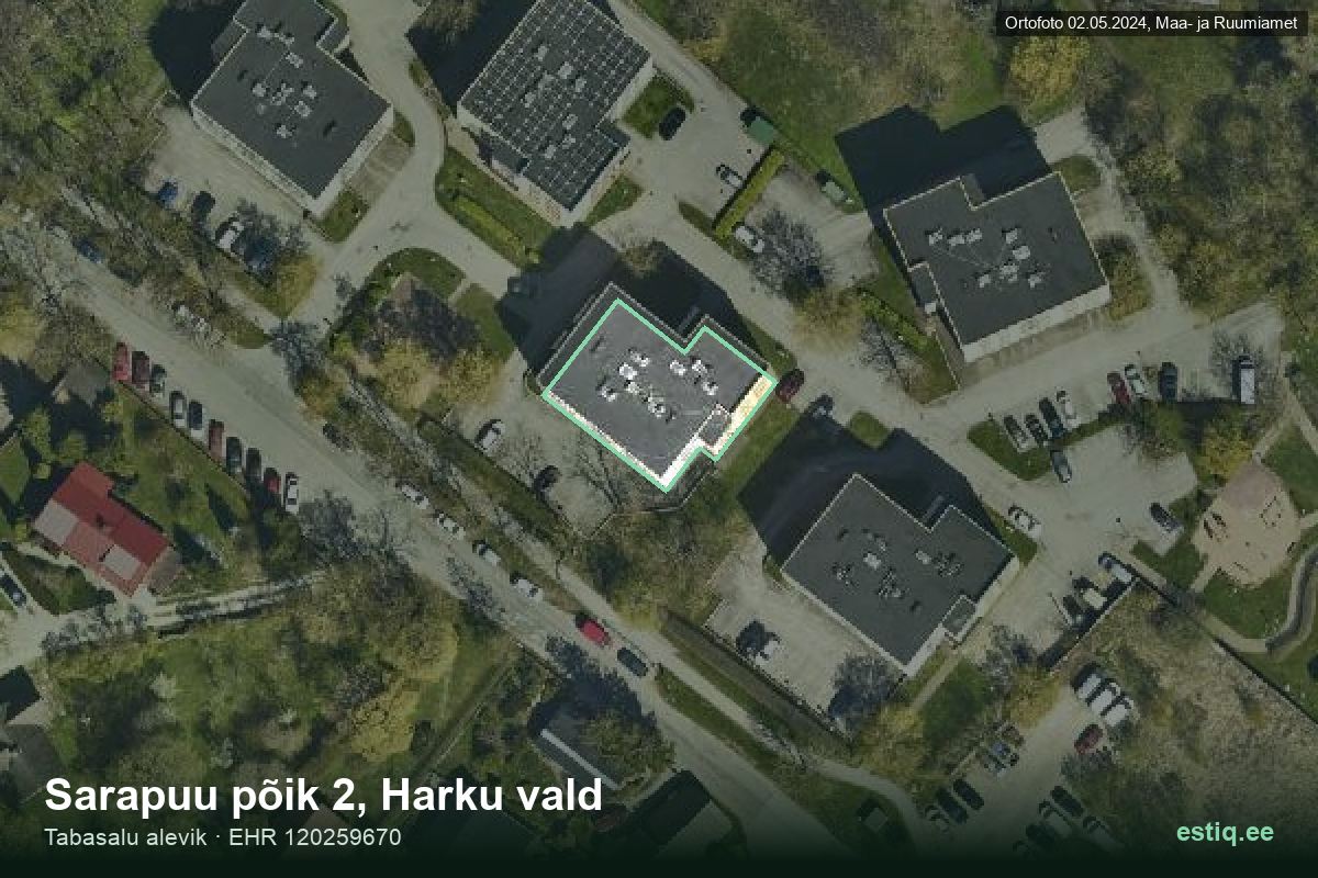 Sarapuu põik 2, Harku – hoone aerofoto, kontuur ehitisregistri (EHR) andmetest