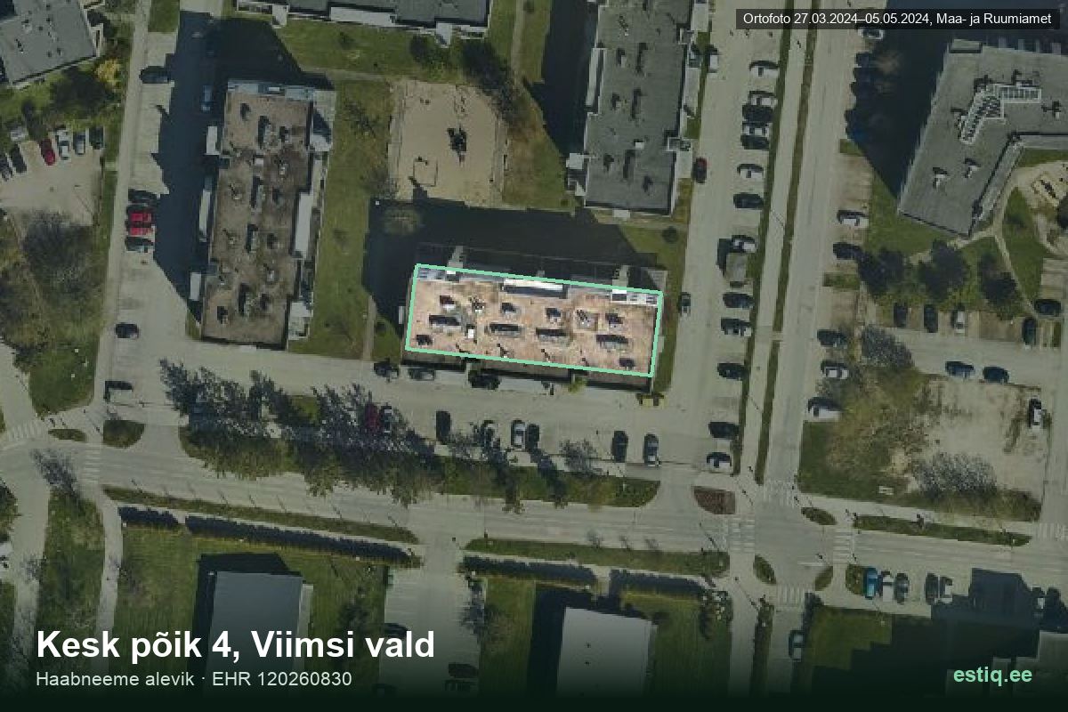 Kesk põik 4, Viimsi – hoone aerofoto, kontuur ehitisregistri (EHR) andmetest