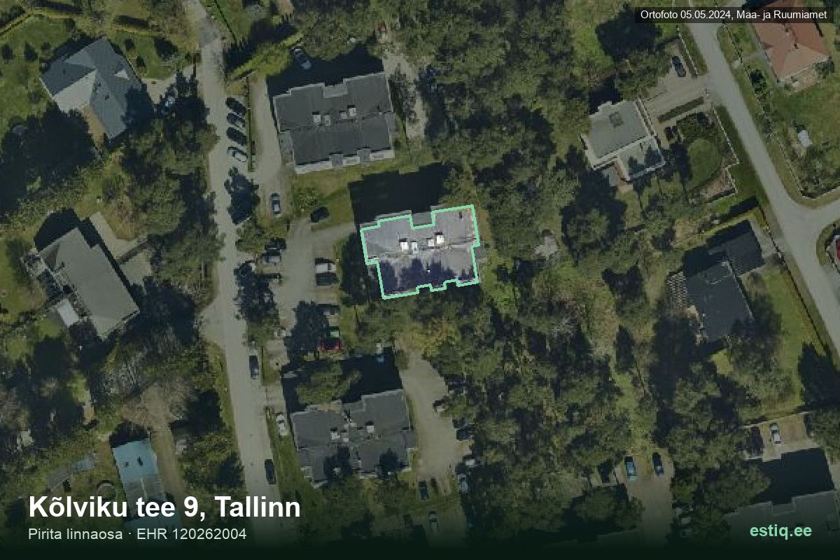 Kõlviku tee 9, Tallinn – aerial photo of the building, outline from the Building Register (EHR)