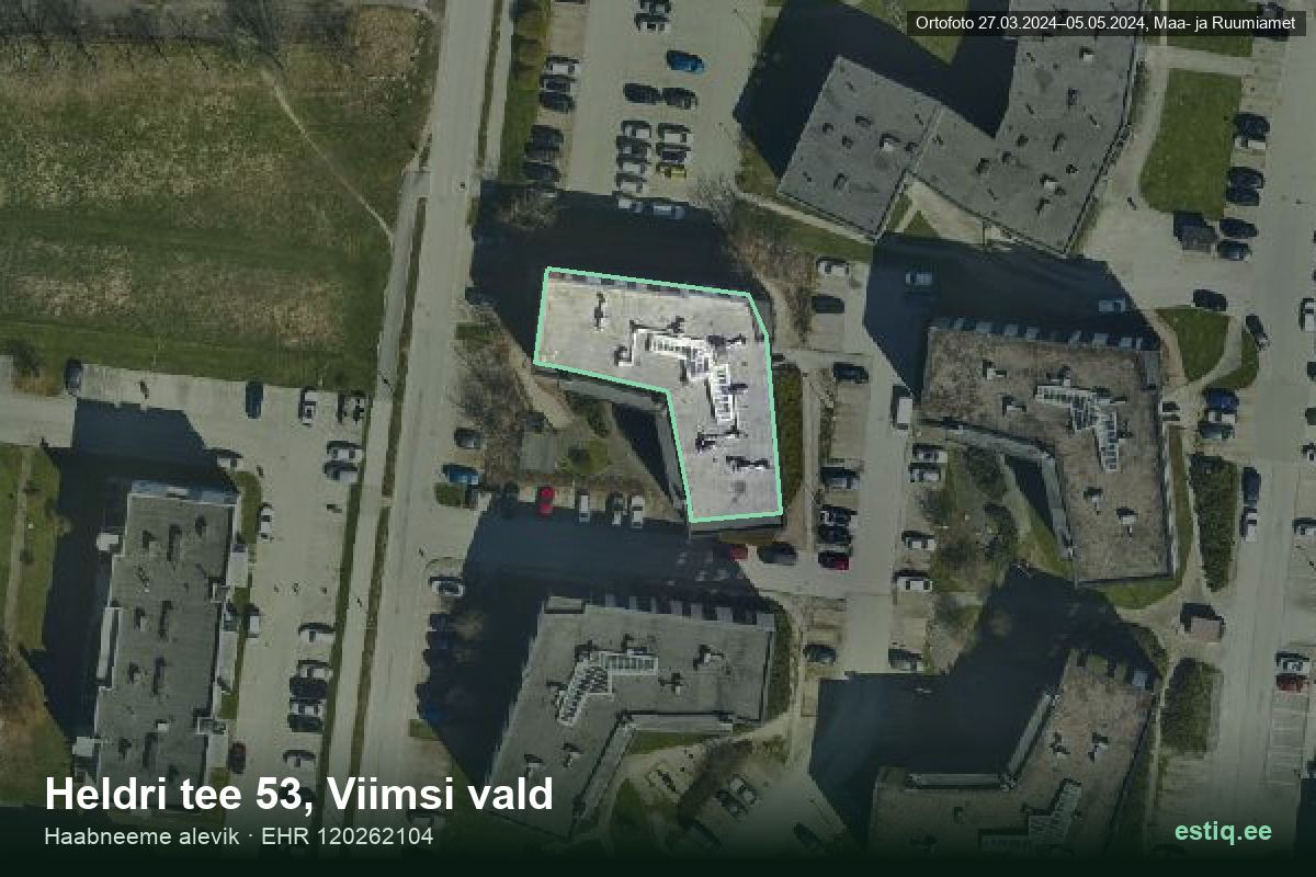 Heldri tee 53, Viimsi – hoone aerofoto, kontuur ehitisregistri (EHR) andmetest