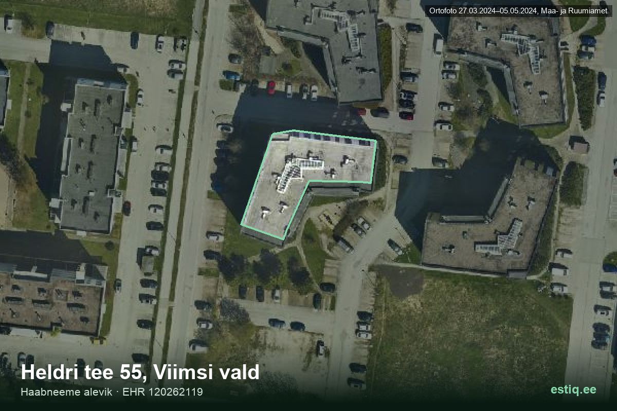 Heldri tee 55, Viimsi – hoone aerofoto, kontuur ehitisregistri (EHR) andmetest