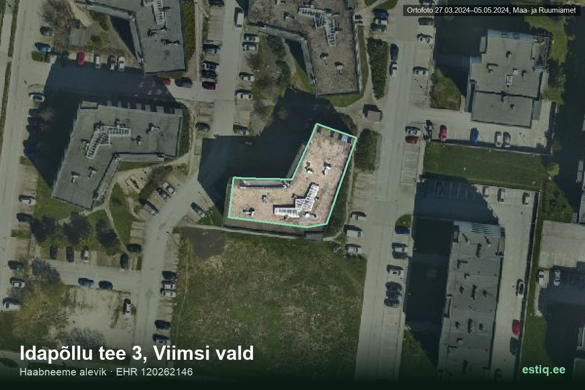 Idapõllu tee 3, Viimsi – hoone aerofoto, kontuur ehitisregistri (EHR) andmetest