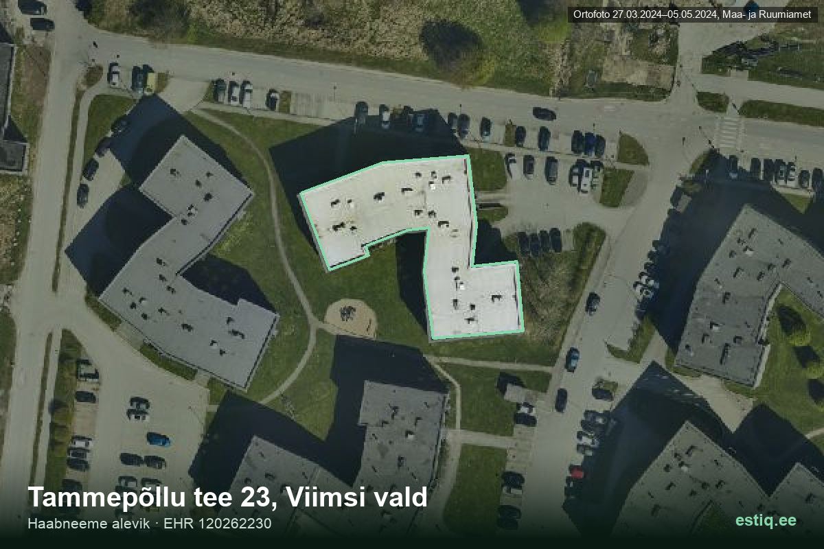 Tammepõllu tee 23, Viimsi – ilmakuva rakennuksesta, ääriviiva rakennusrekisteristä (EHR)