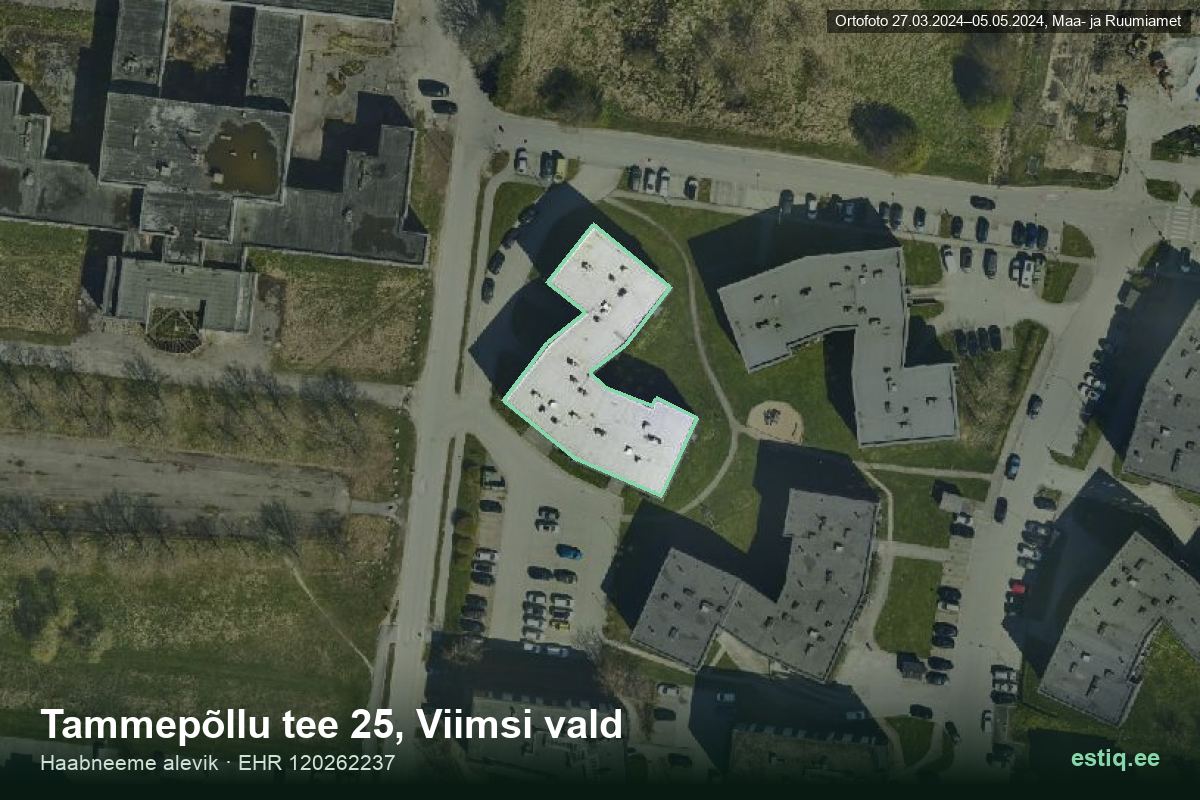 Tammepõllu tee 25, Viimsi – ilmakuva rakennuksesta, ääriviiva rakennusrekisteristä (EHR)
