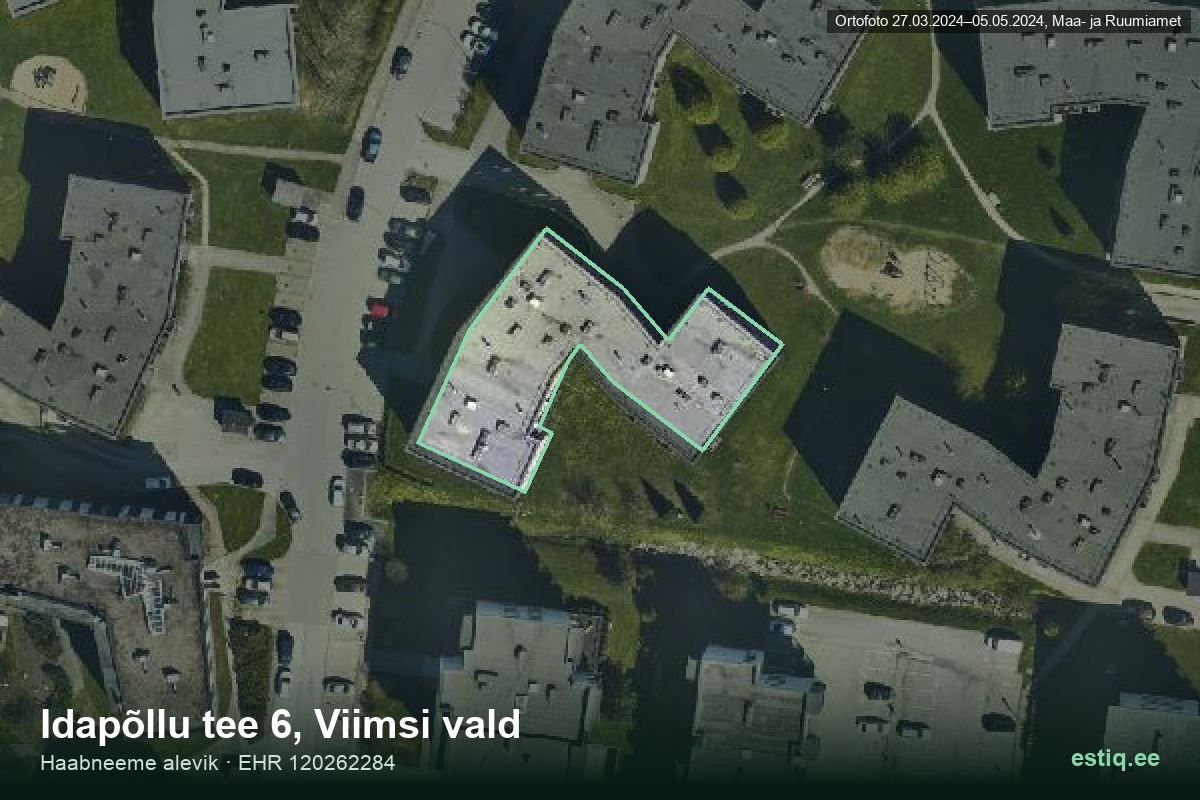 Idapõllu tee 6, Viimsi – aerial photo of the building, outline from the Building Register (EHR)
