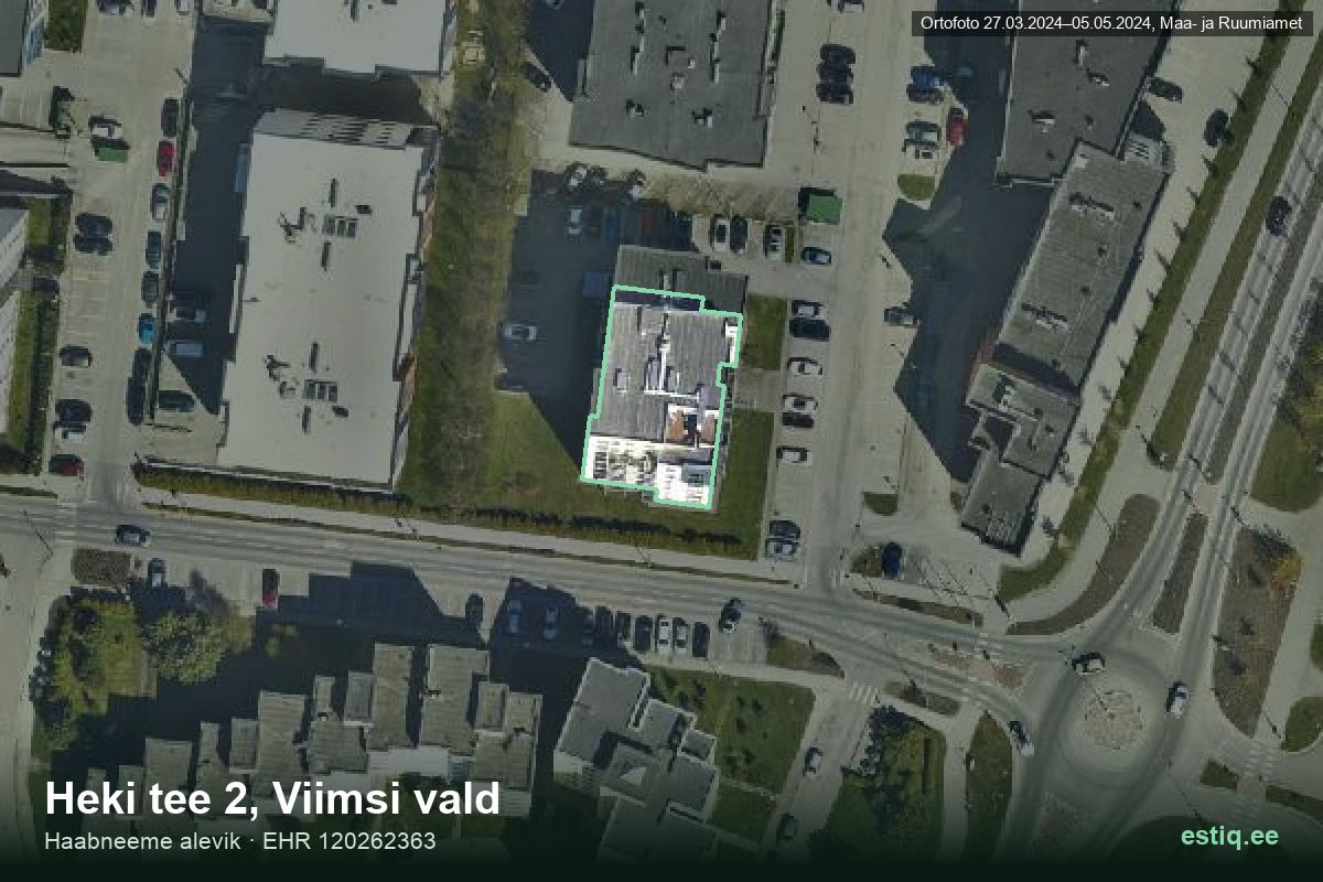 Heki tee 2, Viimsi – hoone aerofoto, kontuur ehitisregistri (EHR) andmetest