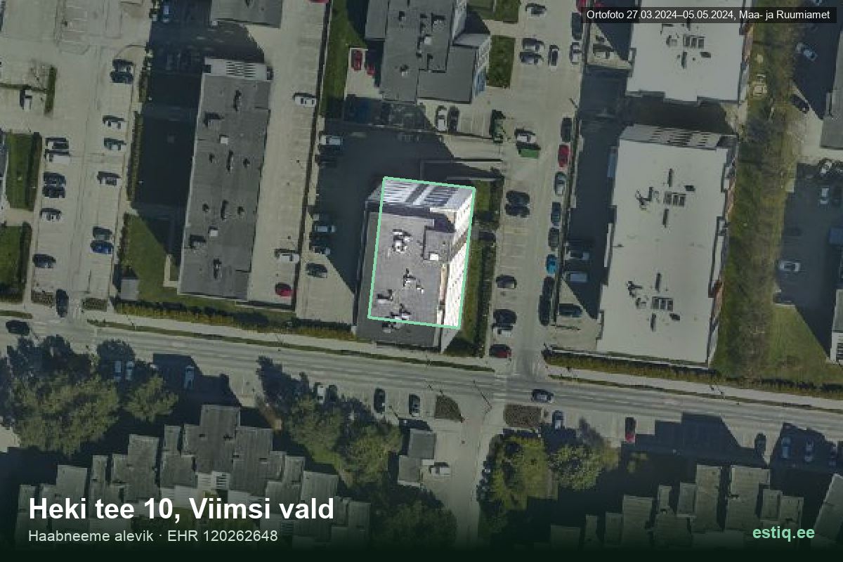 Heki tee 10, Viimsi – aerial photo of the building, outline from the Building Register (EHR)