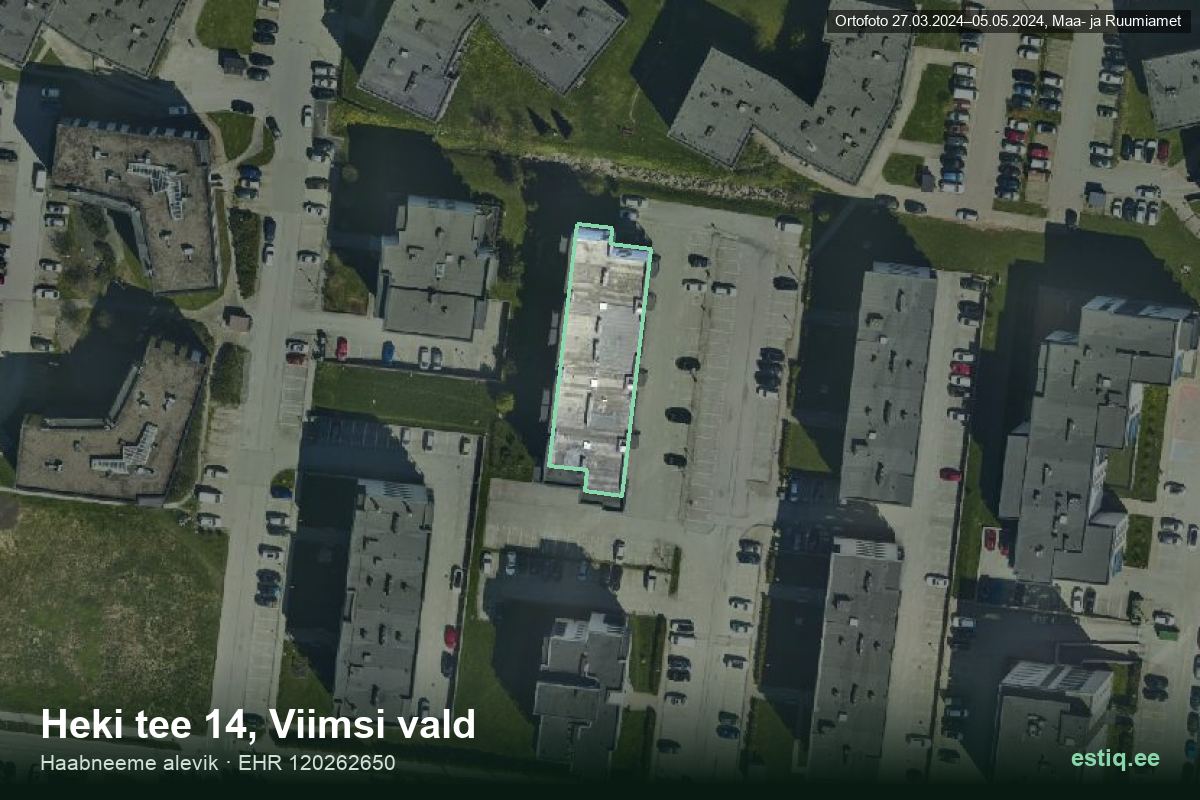 Heki tee 14, Viimsi – hoone aerofoto, kontuur ehitisregistri (EHR) andmetest