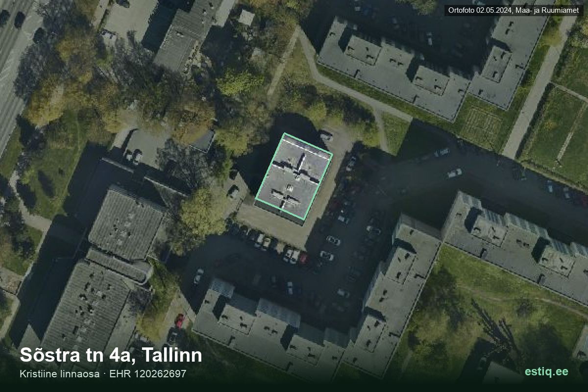 Sõstra tänav 4a, Tallinn – aerial photo of the building, outline from the Building Register (EHR)