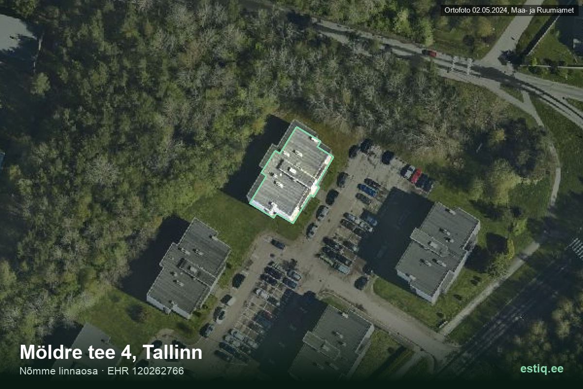 Möldre tee 4, Tallinn – hoone aerofoto, kontuur ehitisregistri (EHR) andmetest