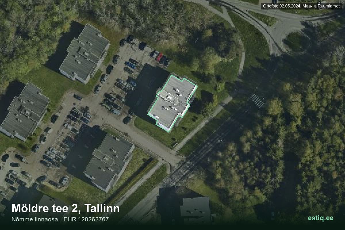 Möldre tee 2, Tallinn – hoone aerofoto, kontuur ehitisregistri (EHR) andmetest