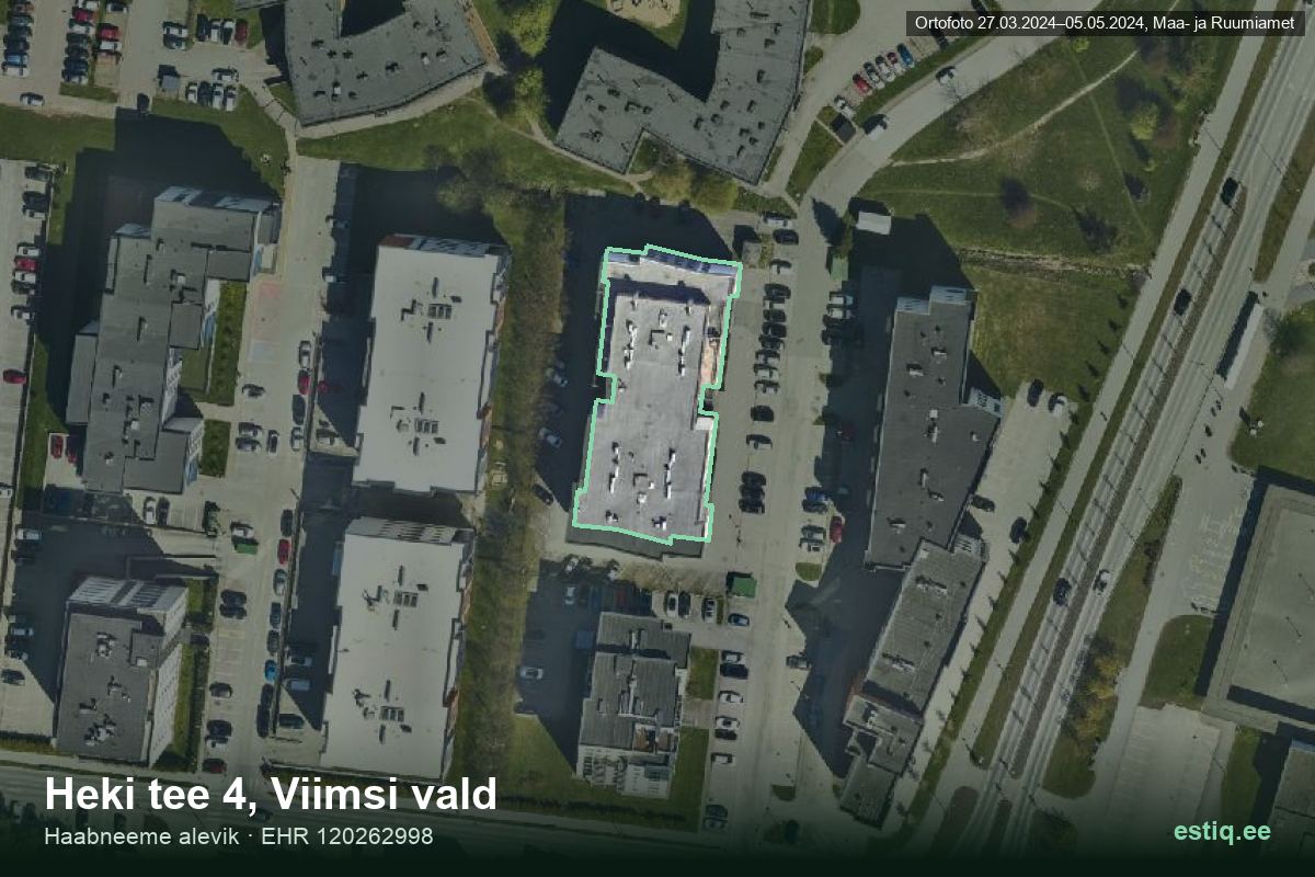 Heki tee 4, Viimsi – aerial photo of the building, outline from the Building Register (EHR)