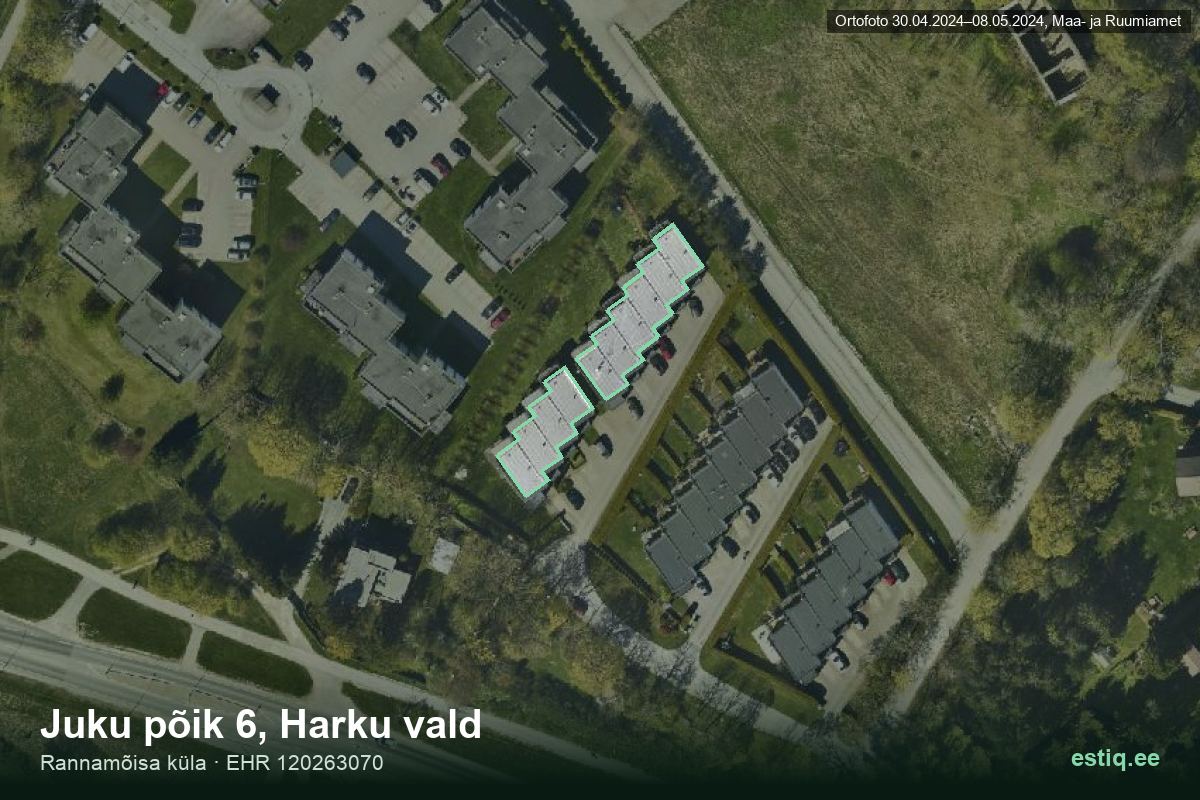 Juku põik 6, Harku – aerial photo of the building, outline from the Building Register (EHR)
