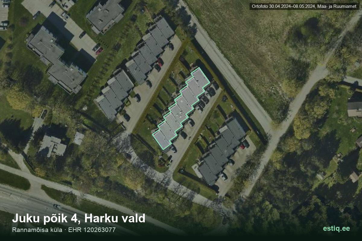 Juku põik 4, Harku – аэрофото дома, контур по данным регистра строений (EHR)
