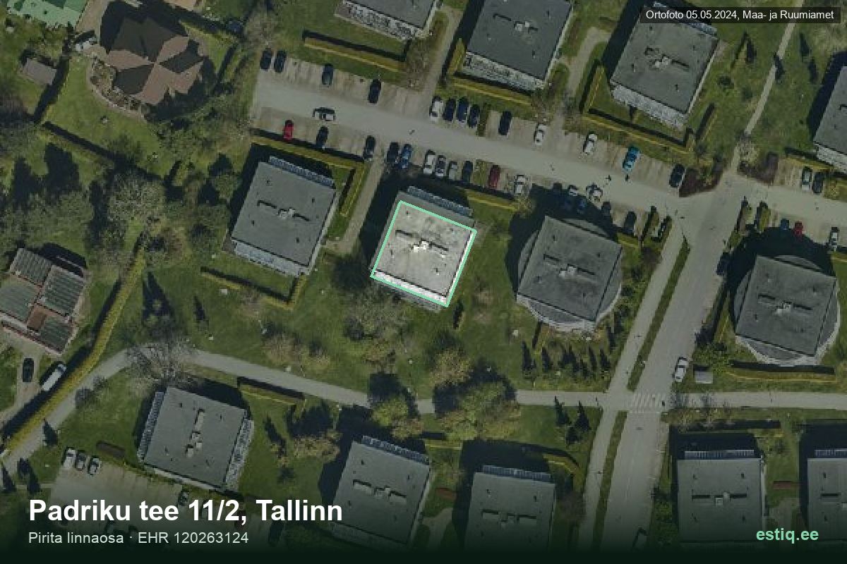 Padriku tee 11/2, Tallinn – hoone aerofoto, kontuur ehitisregistri (EHR) andmetest