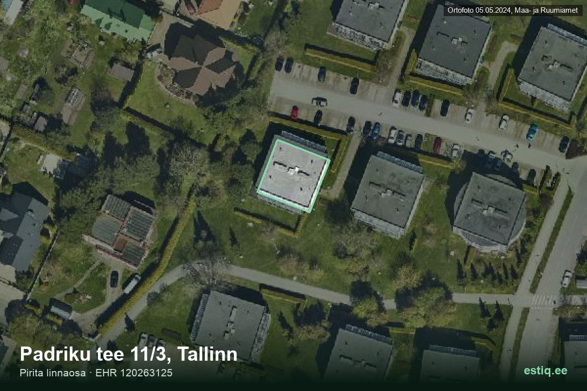 Padriku tee 11/3, Tallinn – hoone aerofoto, kontuur ehitisregistri (EHR) andmetest